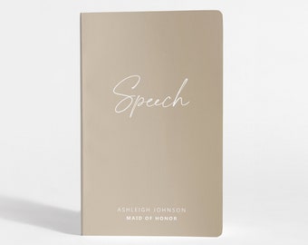 Wedding Speech Book | Best Man | Maid of Honor | Father of the Bride | Beige Speech Booklet | 5.25 x 8.25 inches | SKU: A042