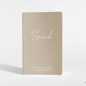 Wedding Speech Book | Best Man | Maid of Honor | Father of the Bride | Beige Speech Booklet | 5.25 x 8.25 inches | SKU: A042