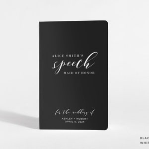 Libro de discursos de boda / Discurso de dama de honor / Discurso del padrino / Blanco y negro / Opciones de color disponibles / 5,25 x 8,25 pulgadas / SKU: A033