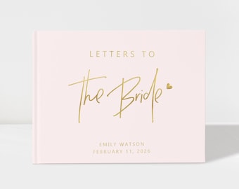 Letters to the Bride Book | Bridal Shower Guest Book | Bachelorette Scrapbook | 50 Sheets of Paper | Color Choices Available | Design: BR017