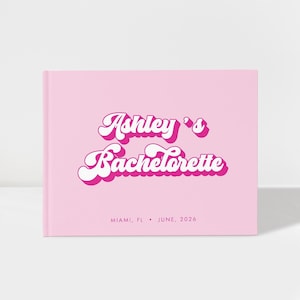 Pink Retro Bachelorette Party Guest Book | Last Fling Before the Rings | Y2K Aesthetic | 100 Pages | Color Choices Available | Design: BR016