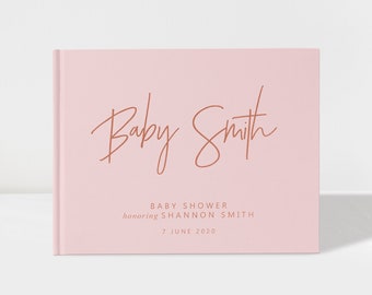 Blush Baby Shower Guest Book, Rose Gold Baby Shower Decorations, Colour Choices Available, SKU: BBS022G