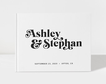 Wedding Guest Book | Black and White | 50 Sheets of Paper | Color Choices Available | Design: A030