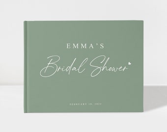 Bridal Shower Guest Book | Sage Green and White | From Miss to Mrs | 50 Sheets of Paper | Color Choices Available | Design: BR013