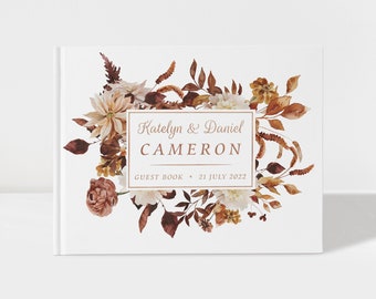 Wedding Guest Book Fall | Terracotta and Rose Gold | 50 Sheets of Paper | Colour Choices Available |  SKU: A041
