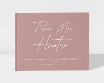 Future Mrs Bridal Shower Guest Book | Mauve and White | 50 Sheets of Paper | Color Choices Available | Design: BR012