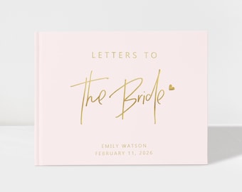 Letters to the Bride Book, Color Options, Bridal Shower Guest Book, Bachelorette Scrapbook