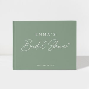 Bridal Shower Guest Book | Sage Green and White | From Miss to Mrs | 50 Sheets of Paper | Color Choices Available | Design: BR013