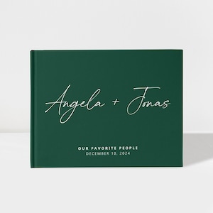 Wedding Guest Book | Emerald Green and White | 50 Sheets of Paper | Color Choices Available | Design: A050