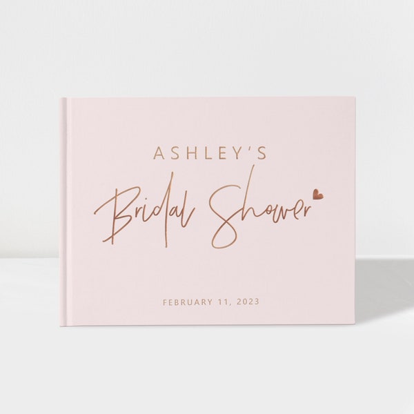 Bridal Shower Guest Book | Pastel Pink and Rose Gold | From Miss to Mrs | 50 Sheets of Paper | Color Choices Available | Design: BR010