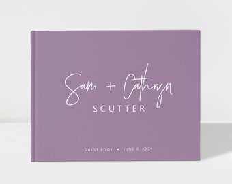 French Lilac Wedding Guest Book Personalized | Photobooth Album Book | 50 Sheets of Paper | Colour Choices Available | SKU: A016