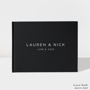 Wedding Guest Book Polaroid Personalized | Black and White | 50 Sheets of Paper | Color Choices Available | Design: A017