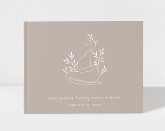 Libro degli ospiti per baby shower neutro con foto / Baby shower boho / Talpa e bianco / 50 fogli di carta / Colori disponibili / Design: BBS002