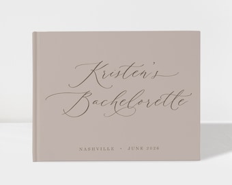 Bachelorette Trip Guest Book | Neutral Bridal Book | Taupe and Cafe Noir | 50 Sheets of Paper | Color Choices Available | Design: BR018