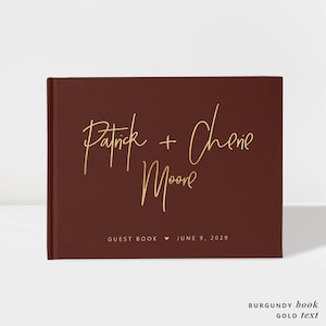 Wedding Guest Book | Burgundy and Gold | 50 Sheets of Paper | Color Choices Available | Design: A020