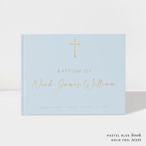 Baptism Guest Book | Baby Christening Guest Book | Holy Communion | 50 Sheets of Paper | Color Choices Available | SKU: BC002