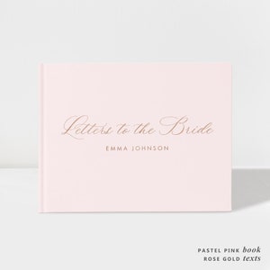 Letters to the Bride Book | Bridal Shower Book | Pastel Pink and Rose Gold | 50 Sheets of Paper | Color Choices Available | Design: BR002