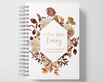 Fall Wedding Planner Personalised | Earthy Tones and Fall Colors | Color Choices Available | 6 x 9 inches | Design: A041