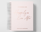 Wedding Planner Book Personalized | Engagement Gifts | Baby Pink and Rose Gold | Color Choices Available | 6 x 9 inches | Design: A042