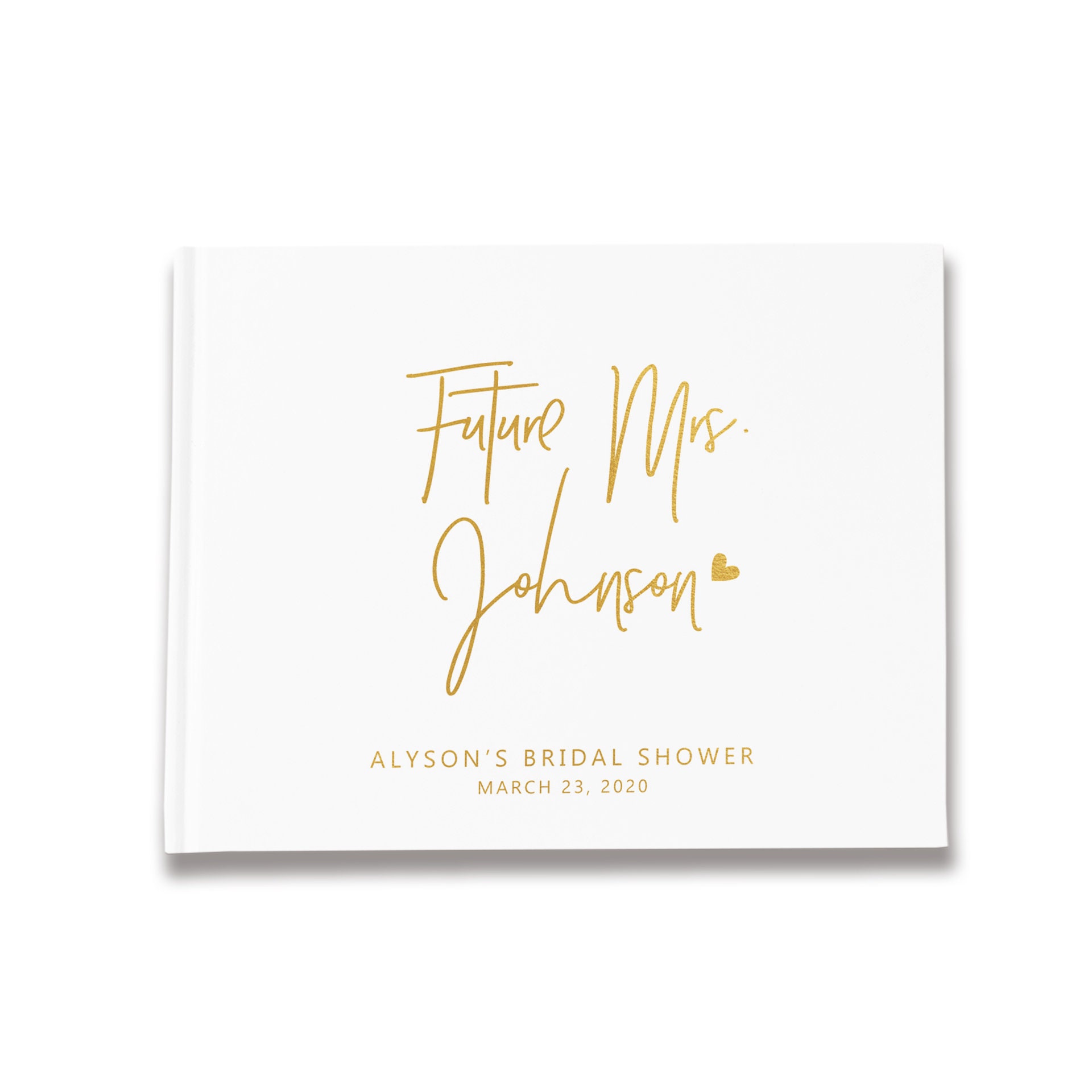 Bridal Shower Guest Book Future Mrs Guest Book White and Etsy