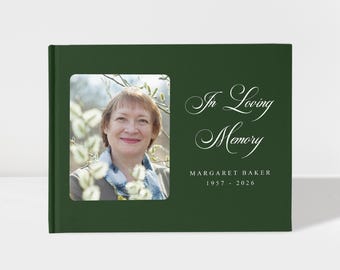 Funeral Guest Book Photo, Personalized Memorial Keepsake, In Loving Memory