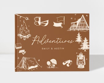 Adventure Book Personalized, Outdoor Theme Travel Scrapbook for Solo Traveler, Couples and Families