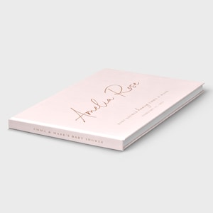 Baby Shower Guest Book Pastel Pink and Rose Gold Baby Shower Decorations 50 Sheets of Paper Color Choices Available Design: BBS026 image 2