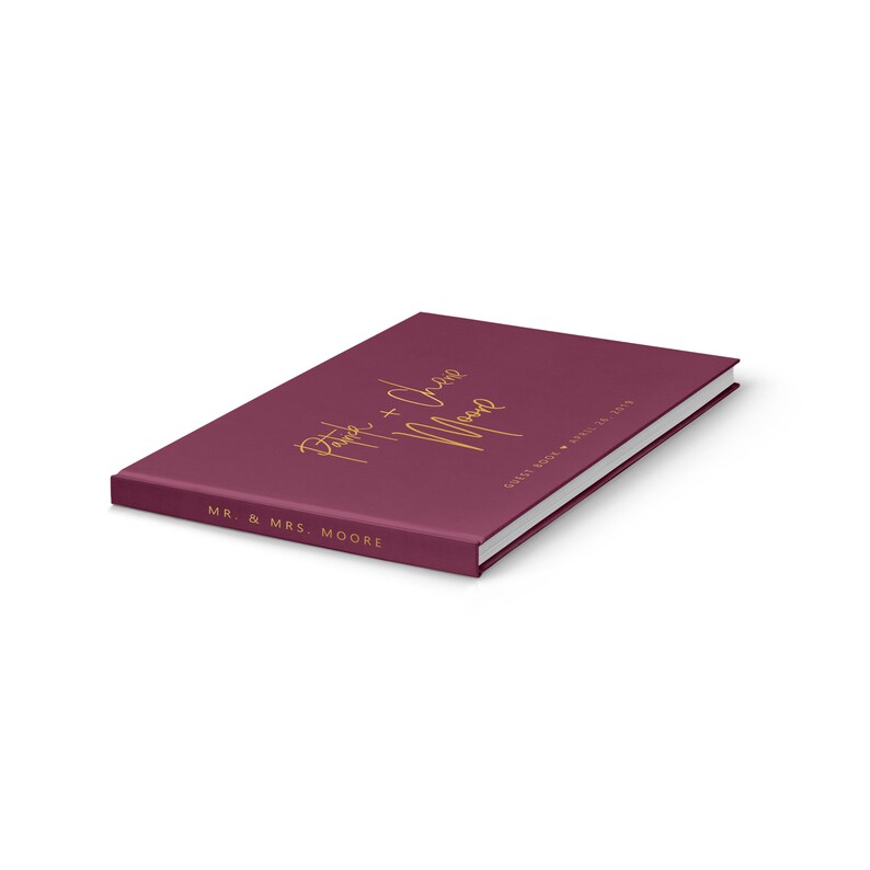 Burgundy Wedding Guest Book Custom Guest Book Australia Etsy