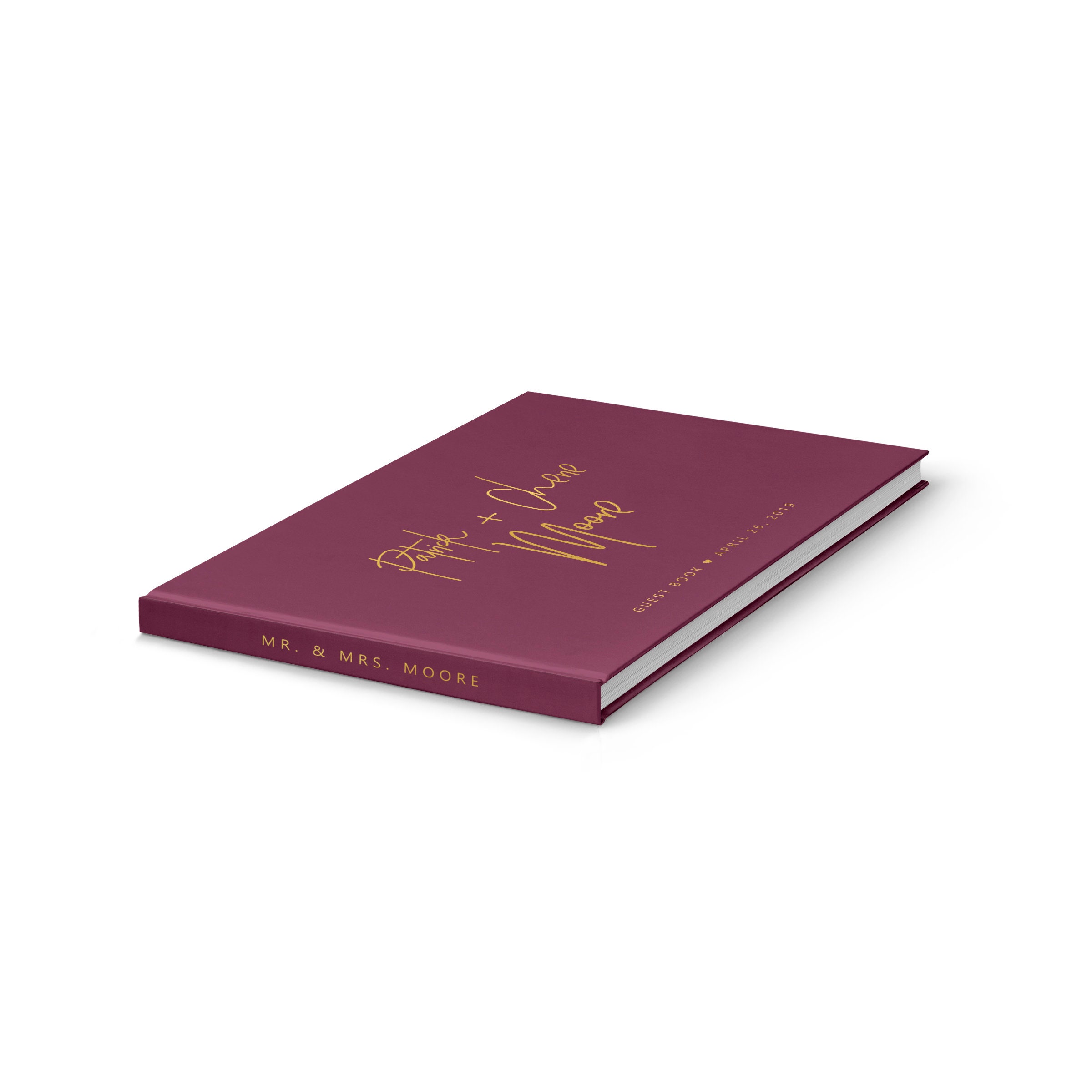 Burgundy Wedding Guest Book Custom Guest Book Australia Etsy