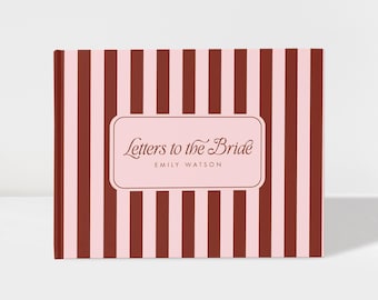 Letters to the Bride Book Personalized, Custom Bride Scrapbook, Colorful Stripes Modern