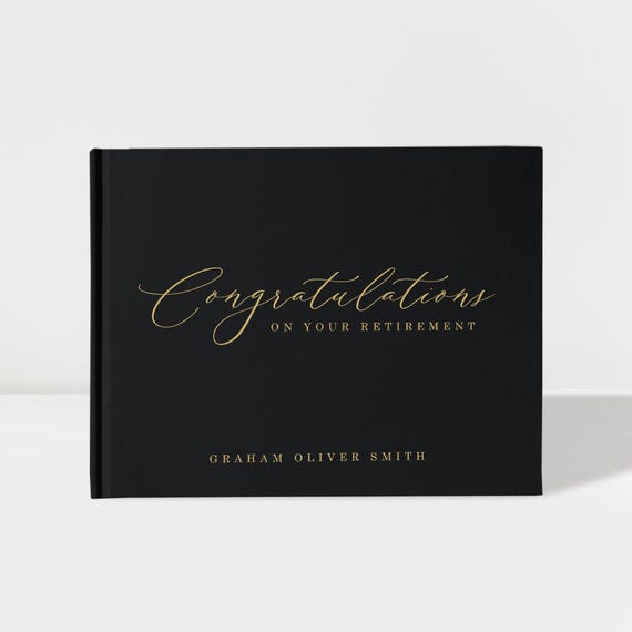 Personalized Retirement Guest Book, Colleague Farewell Party Well Wishes Scrapbook, Long Service Award Album
