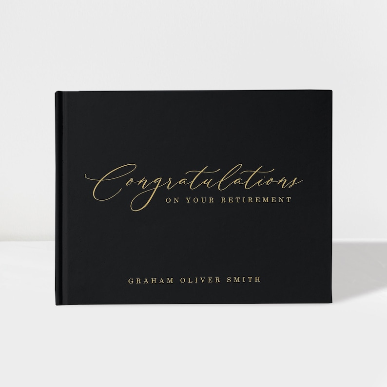 Personalized Retirement Guest Book, Colleague Farewell Party Well Wishes Scrapbook, Long Service Award Album image 1