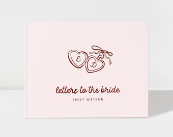 Letters to the Bride Book Heart Locket, Personalized Scrapbook Gift for Bride