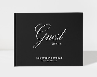 AirBnb Guest Book Personalized, Hotel Visitor Book, Welcome Sign In Sheet