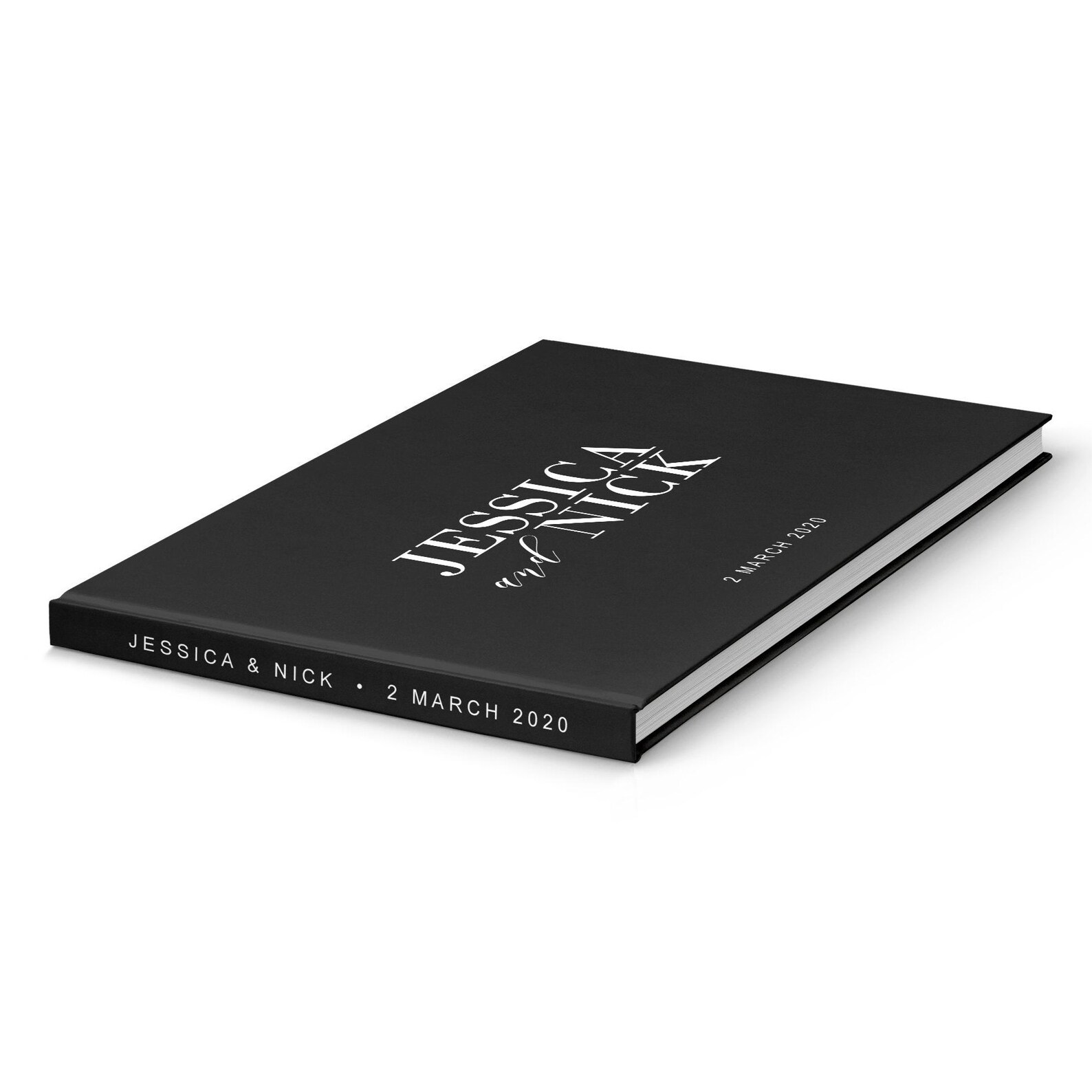 Modern Wedding Guest Book Black and White 100 Pages Etsy