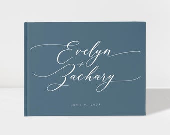 Personalized Rustic Wedding Guest Book,  Color Choices Available