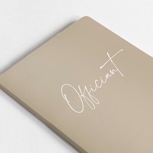 Personalized Officiant Notebook Beige and White 5.25 x 8.25 inches Color Choices Available Design: A042 image 3