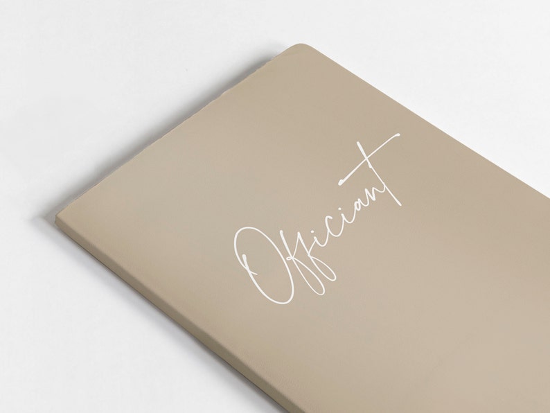 Personalized Officiant Notebook Beige and White 5.25 x 8.25 inches Color Choices Available Design: A042 image 3