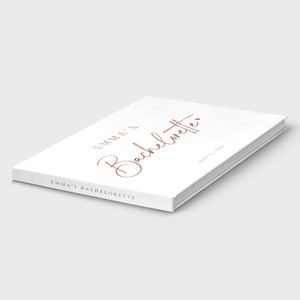 Bachelorette Party Guest Book White and Rose Gold From Miss to Mrs 50 Sheets of Paper Color Choices Available Design: BR015 image 2