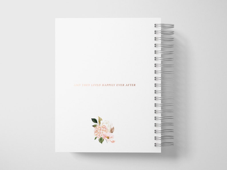 Libro planificador de bodas personalizado / Regalos de compromiso / Rosa empolvado y oro rosa / Opciones de color disponibles / 6 x 9 pulgadas / Diseño: A022 imagen 2
