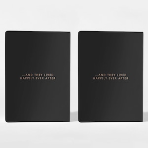 Vow Books Set of 2 Her Vows His Vows Black and Rose Gold Color Choices Available Design: A015 image 2
