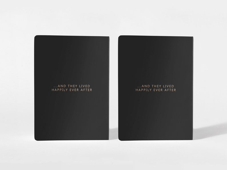 Vow Books Set of 2 Her Vows His Vows Black and Rose Gold Color Choices Available Design: A015 image 2