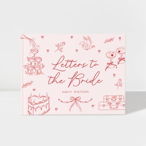 Custom Letters to the Bride Scrapbook, Coquette Bow Bridal Shower, Bachelorette Trip Guest Book