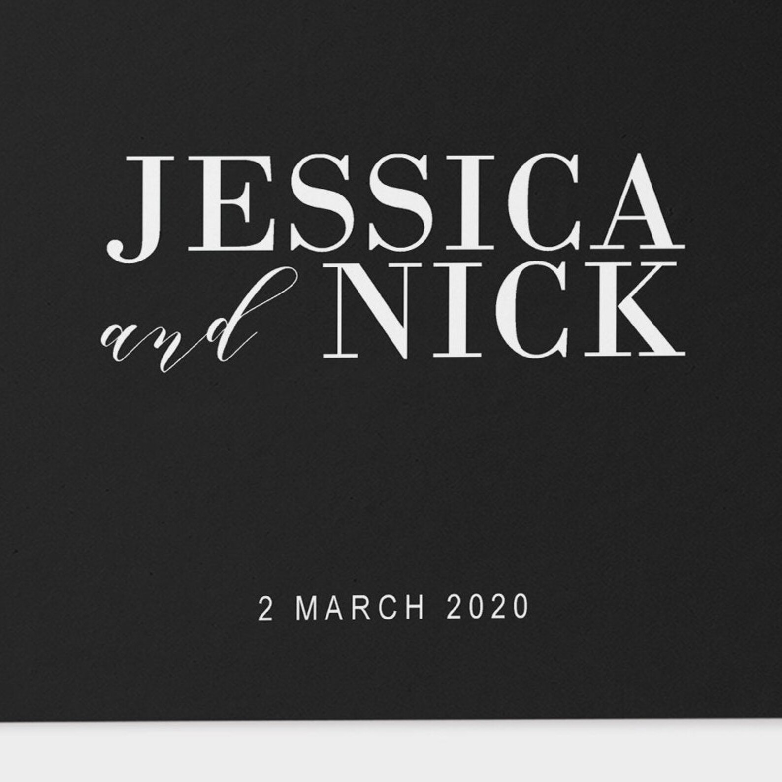 Modern Wedding Guest Book Black and White 100 Pages Etsy