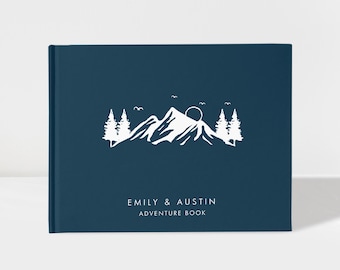 Personalized Adventure Book Hardcover, Mountain Travel Scrapbook, Hiking Outdoor Memory Album