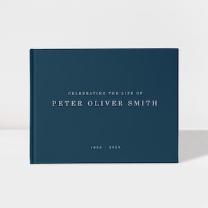 Personalized Celebration of Life Memorial Guest Book, Funeral Service Custom Keepsake