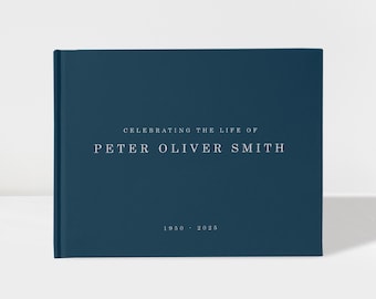 Personalized Celebration of Life Memorial Guest Book, Funeral Service Custom Keepsake