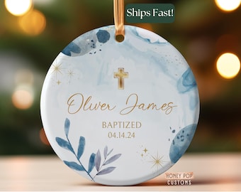 Boys Baptism Ornament, Personalized Boys Baptism Ornament, Custom Boys Baptism Ornament, Boys Baptism Christmas Keepsake, Boys Baptism Gift