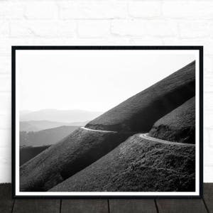Black White Mountain Print, Mountain Landscape Wall Art, BW Photography, Printable Digital Print, Instant Download, Large Wilderness Poster