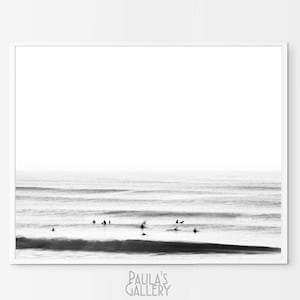 Surf Art Photography, Surf Printable Poster, Black White Surf Print, Beach Ocean Wall Art, Coastal Art Digital Print, Waves Wall Decor
